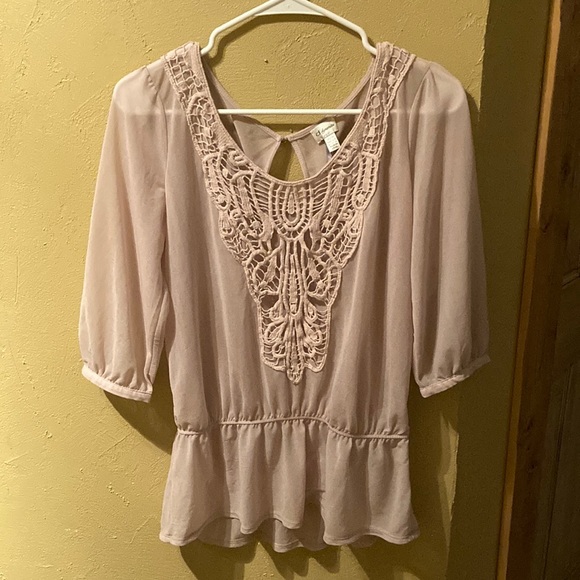 Dynamite Tops - Dynamite Sheer Blouse